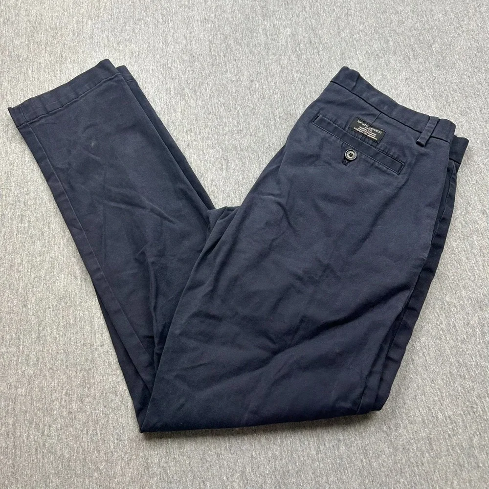 Banana Republic Mason Chino Flat Front Pants Mens 29x32 (30x30) Navy Blue